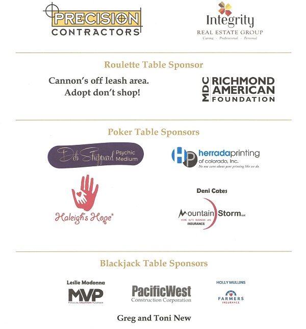 Thank you to our Beauty and the Beast Sponsors